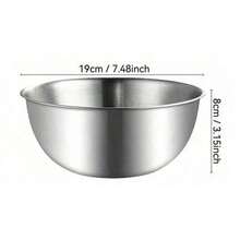 1/3pcs Stainless Steel Mixing Bowl Set, Brushed Metal Finish, Microwave , Round Vegetable Themed Bowl, Suitable For Kitchen Prep And Storage, Perfect For BBQ And Outdoor Cooking - Silver - View 10
