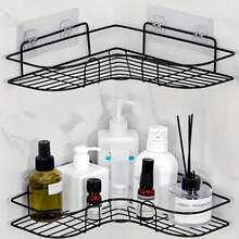 Corner Shower Caddy - Rust-Resistant, Wall-Mounted Bathroom Storage Shelf, Suitable For Storing Shampoo, Toner And Cosmetics. - Black - View 6