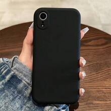 原裝液態矽膠手機殼，適用於 iPhone XR XS 7 8 17 16 15 14 13 12 Mini 11 Pro Max 15 Plus 17e，防震保護後蓋 - 黑色 - 查看 1