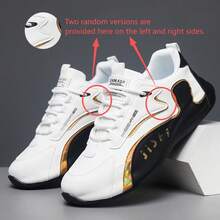 Mesh Breathable Chunky Sneakers, Colorblock Low-Top Sports Casual Sneakers - L9653-1 White and Black - View 3