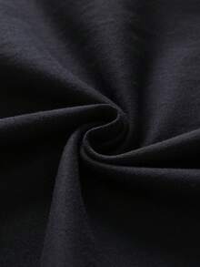Summer, Men's Sports T-Shirt, Slightly Elastic Knitted Fabric, Printed T-Shirt, Regular Fit, Slightly Elastic Fabric, T-Shirt - Black - View 6