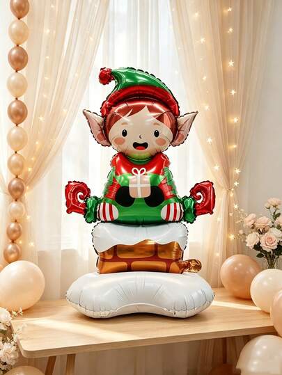1pc 120cm Extra Large Green Elf Shaped Party Balloon, Suitable For Birthday Party Decoration, Gathering Event Gift Prop, Christmas Room Indoor Outdoor Decoration