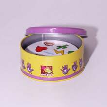1Set Spot Matching Round Card Game, Fast Find Duel Playing Cards, Portable Tin Storage Box, Thick Paper Material, Bright Cartoon Icon Style, Interactive Party Game For Friend Gathering, Holiday Leisure Time - Multicolor - View 3