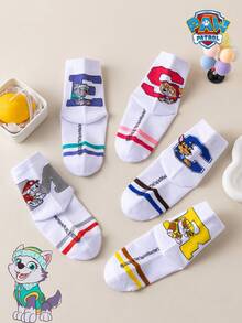 1/5/10 Pairs Paw Patrol Kids Socks Cute Puppy Winter Letter Mid-Calf Socks Fun Christmas Gift Children Socks - Multicolor - View 7