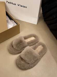 Sandal Selop Mewah Harian Wanita, Tanpa Bagian Belakang, Mudah Dipakai, Gaya Sepatu Kasual - Khaki - View 5