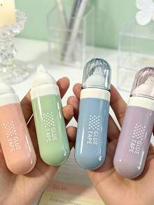 1件/4件莫蘭迪可擦拭點膠筆，菱形膠帶，美學膠帶跑者，適用於學生日記、筆記、返校季、剪貼簿 - 彩色 - 查看 8