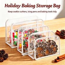 1pc Multi Size Clear PVC Christmas Small Accessory Storage Bag White Trim Zipper Transparent Holiday Organizer Pouch For Gift Tags Ribbons Fairy Light Parts Baking Cutters Kids Festive Hair Clips Mini Ornaments - Multicolor - View 8
