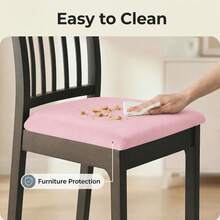 Soft Stretch Velvet Dining Chair Seat Slipcover, Removable Washable Dust-Proof Chair Cushion Protector, Universal Seat Pad Cover For Kitchen, Dining Room, Home Household - Multicolor - View 4
