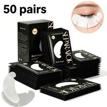 50pcs Professional U-Shaped Eyelash Extension Pads, Lint-Free Under Eye Patches, Isolation Protection Supplies, Individually Packed With Premium Storage Box, Ergonomic Lash Artist Tool Accessory Set, Suitable For Technicians And Salon Use - Black - View 7