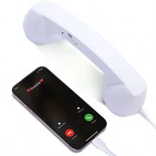 Vintage Landline Phone Handset Call Microphone, 3.5mm / Type‑C Direct Plug‑In Handset Microphone With Volume Control Anti‑Tangle Cable For Smartphones - View 14