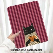 Striped, Cat And Other Pattern Painted Effect Tablet Protective Case, Built-In Pen Slot, With Stand, Suitable For Honor 8/9/10/X8/X8A/X9/X8Pro/X9Pro And Other Models/ MatePad Se 11 Inch/MatePad 11 Inch/11.5 Inch, MatePad Pro, Apple 10th/11th Generation 2025 (A16), Galaxy Tab A7/A9 And Other Popular Models - Style 22 - View 1