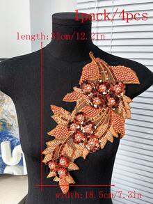 20pcs/Pack, New 3D Computer Embroidered Crystal Rhinestone Applique Patches, Suitable For Clothing Decoration, Repair, DIY Wedding Dress Accessories, Sewing Embroidery Craft - A - View 60