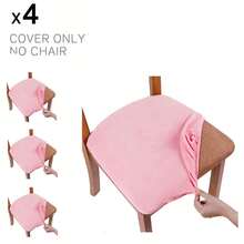 Stretch Soft Velvet Chair Seat Slipcover, Removable Washable Dustproof Chair Cushion Protector, Universal Seat Pad Cover Suitable For Kitchen, Dining Room And Hotel - Multicolor - View 47