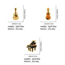 Classic Musical Instrument Enamel Brooch, Guitar Violin Piano Lapel Pin, Music Theme Badge, Suitable For Clothing And Bag Decoration, Best Gift For Music Lovers - Multicolor - View 11