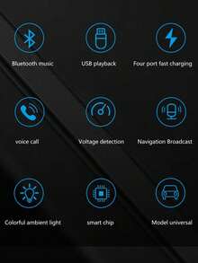 MP3 Player FM Radio Bluetooth 5.0 Audio Transmitter Car Charger, Supports QC3.0 Dual Port Fast Charging, Smart Memory Of Last Playback Progress, CD-Quality Sound, Dual-Mode Anti-Interference Chip, Cigarette Lighter Plug-In Design Compatible With 99% Of Car Models, LED Voltage Display Screen (Please Carefully Check Details Before Purchase) - Multicolor - View 4