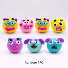1pc Multicolor DIY Expression Face Squeeze Stress Relief Toy, Replaceable Eyebrows And Mouth Animal Squishy, Elastic Smooth Hand Pressure Relief Toy, Creative Cartoon Bag Charm, Suitable For Teenagers Daily Relaxation - 彩色 - 查看 13