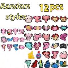 Cute Hexagonal Dinosaur Axolotl Shoe Charms Set, Soft PVC Waterproof Shoe Buckle Accessories, Viral Healing Cartoon Axolotl Design, Detachable DIY Decoration For Clogs, Bags, Bracelets. Flexible Material, Non-Fading, Wear-Resistant And Waterproof, Suitable For Daily Bathing And Water Play, Girly Healing Accessories, Student Gift, Daily Outfit Shoe Modification Goodies, Niche Cute Shoe Decoration Accessories - A - View 14