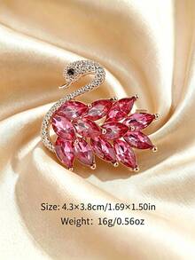 Luxury Heavy Embellished Swan Brooch, Women's Fashion Animal Brooch, Casual Party Accessory/Friend Gift, Suit Decoration - Crystal Swan Brooch - View 9