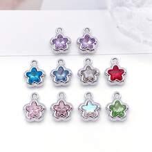 5/10pcs Five Pointed Star Rhinestone Charms Faceted Crystal Star Pendant Charms For DIY Bracelet Necklace Earring Jewelry Making Findings - Multicolor - View 4