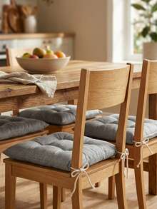 Made In Turkey Cushion 40*40 For Office & Garden & Kitchen Soft With Tie - Beige - View 3