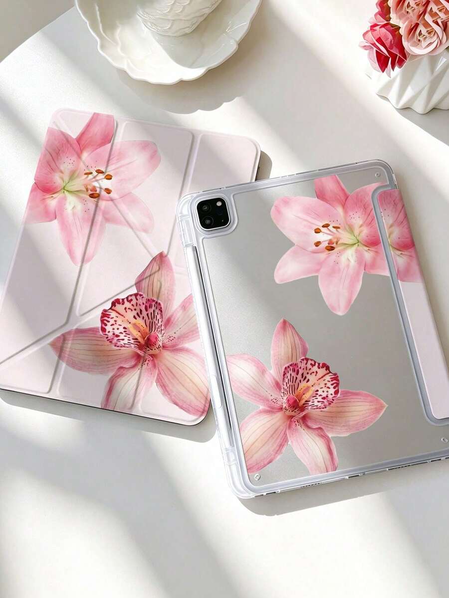 Casing Pelindung Tablet Lipat Berbentuk Y, Kompatibel dengan iPad Mini 6/7/9.7/10.2/10.5/10.9/12.9/Pro 11 (Generasi ke-10), Penyangga yang Dapat Diatur Sudutnya, Kompatibel dengan iPad Air 11 Inci (M2) - 2024, Air 11 Inci (M3) 2025, Slot Pensil Terintegrasi, Penutup Belakang Transparan, Perlindungan Anti Guncangan, Fungsi Bangun/Tidur Otomatis - MultiWarna - View 1