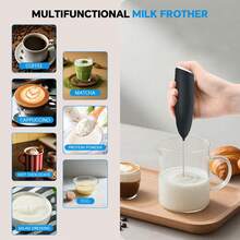 Lalayuan 1pc Mini Electric Handheld Milk Frother With Base, Suitable For Coffee, Matcha, Protein Powder - View 6