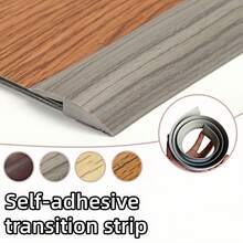 1pc Durable Self-Adhesive PVC Transition Strip, Wood Grain Design, Suitable For Carpet And Hard Floor Edges Decorative Trim, Flexible Edges, Fits Carpet, Laminate And Vinyl Baseboards, 39.37 Inches - Multicolor - View 3