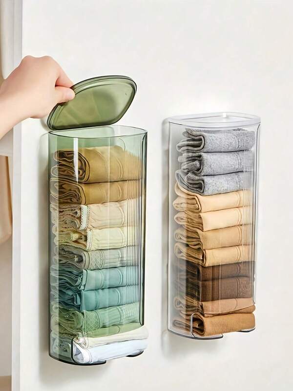 Wall-Mounted Under-Cabinet Storage Box, Multi-Compartment Underwear Bra Socks Organizer, Hanging Storage For Closet Bedroom Dorm, Clothing Storage, Storage Room Decor, Bathroom Decor, Home Decor, Back To School, Kitchen Essentials