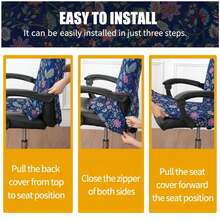 1pc Stretchable Office Chair Cover With Zipper, Durable Soft Computer Desk Chair Cover, Printed Universal Office Computer Chair Cover, Removable Washable Dust-Proof Elastic Protective Cover With Zipper, Splash-Proof Solid Color Computer Office Chair Cover, Sofa Cover - Multicolor - View 6