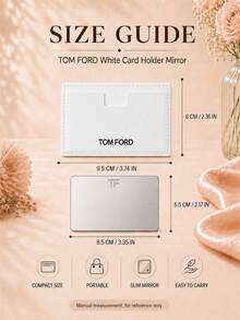 Tom Ford TF 白色卡片收納鏡 9.5*6cm，1件裝，光滑可拆卸鏡面，便攜式卡片收納，適合隨身補妝 - 白色 - 查看 4