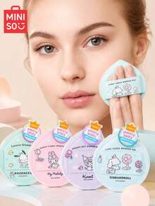 MINISO Sanrio Series Super Soft Triangle Makeup Powder Puff, Dry And Wet Use, Reusable And Washable, Non-Absorbent For Foundation Liquid/Cream/Powder, Contouring Makeup Tool, Back To School Gift, Makeup Essential - Multicolor - View 1