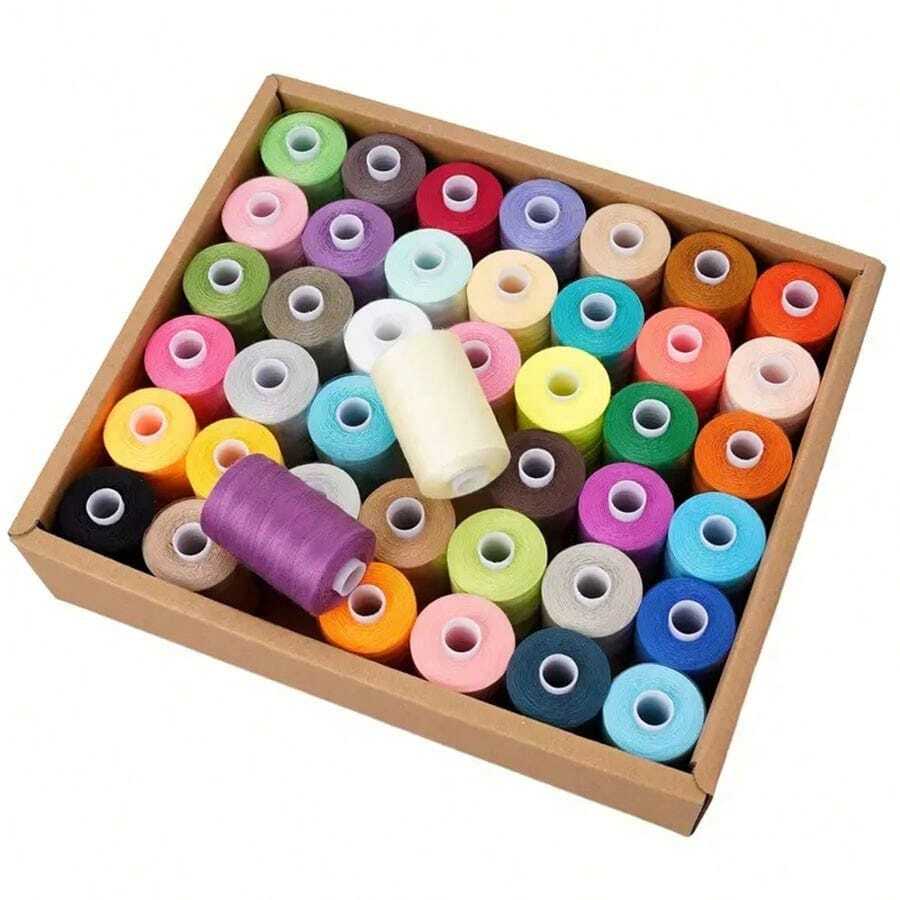 Set de 50 piezas de hilos de coser de poliéster multicolor, surtido versátil de hilos de coser para costura a mano o máquina, perfecto para proyectos de costura y manualidades en el hogar, regalo ideal para aficionados a la costura y el bordado con colores vibrantes y puntadas suaves