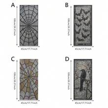 1 pieza Calcomanía de ventana con tema gótico de Halloween con cuervo, murciélago y telaraña, película de ventana de PVC estática reutilizable, adecuada para cocina, balcón, casa embrujada y decoración de fiesta en el hogar - Pegatina de vidrio esmerilado - Ver 7