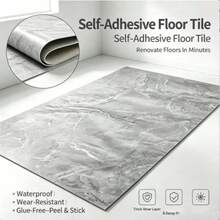 New Bathroom Waterproof Floor Stickers - Self-Adhesive Non-Slip Vinyl Floor Tiles (30s DIY Upgrade! Mold-Resistant & Scratch-Resistant) 15.7in X 196.8in - Multicolor - View 5
