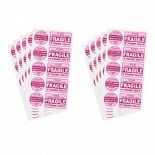 100pcs/10sheets Pink Fragile Stickers, Labeled "Caution" And "Thank You", With Permanent Adhesive, Suitable For Moving, Shipping, Packaging And Other Scenarios. Size 3"X2", School Supplies Category. - Cartoon - View 11
