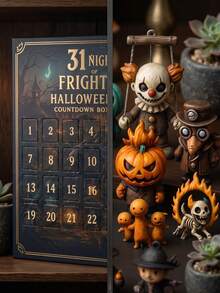 31 Nights Of Fright Halloween Countdown Box - 30 Days Advent Calendar With 30 Collectible Gothic Mini Figures, Spooky Pumpkin Skull Toy Surprise Box, Fall Halloween Party Decorations - Multicolor - View 3
