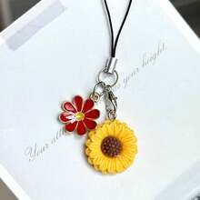 1 buah Gantungan Rantai Ponsel Motif Bunga Matahari, Aksesori Kecil Kreatif, Cocok Sebagai Hadiah, Gantungan Dekorasi Ponsel, Ornamen Liburan - MultiWarna - View 6