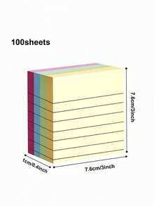 Colorful Line Sticky Notes, Self-Adhesive Memo Pads, Easy To Stick, Marker Pen Compatible, Office, Home, School, 2 Sizes, Office Assistant, School Supplies, Notebook Gift - Multicolor - View 7