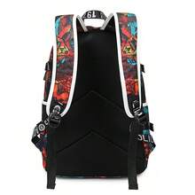 Colorful Graffiti Print Waterproof Laptop Backpack, Street Fashion Casual Daily Use Bag, Large Capacity Travel Backpack, Suitable For Outdoor Sports, Vacation, Daily Commute And Campus Life - Multicolor - View 4
