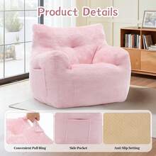 Bean Bag Chair , Small Comfy Beanbag Lounge Floor Sofa Reading Chair With Armrests, Mini Cloud Sofa For Living Room, Bedroom And Game Rooms, Plush Chair With Memory Foam Pink - Pink - View 3