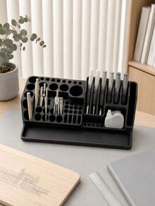 1pc Multi-Compartment Storage Rack, Minimalist Industrial Style, With Multiple Size Partitions, Suitable For Handcraft Repairers, Art Painters And Office Workers, Can Store Screwdrivers, Pens And Small Parts - Multicolor - View 6