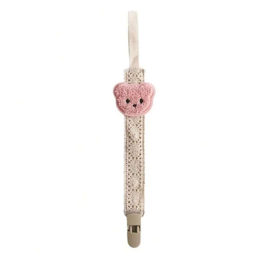 Cadena anti-caída para chupete de bebé, juguete de silicona con diseño de dibujos animados, mordedor para bebés, cuerda masticable, correa anti-pérdida. - Rosa - Ver 1