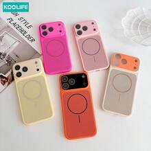 Koolife 1件裝亮粉色手機殼，PC材質，透氣散熱設計，鏡頭框保護，防刮耐摔，適用於 Apple 17/17pro/17promax/16/15 - 玫紅色 - 查看 8