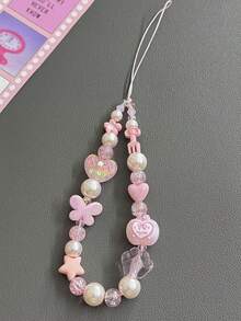 1PC Dog Heart Stars Bowknot Phone Charm - Handmade Beaded Phone Chain For Hanging On Phone, Camera Anti-Loss Chain For Travel, Bag Pendant, Keychain, Apple A IrPods Pro Bluetooth Earphone Shell Hanging Chain, Holiday Gift For Women - Multicolor - View 5