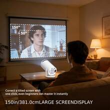 Compact Lightweight Mini Projector Designed For Android Users. Supports 4K High Definition And Local 720P Resolution, Making It An Ideal Choice For Home Theater Setup Due To Its Built-In Application System. - White - View 7