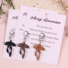 14pcs Fashionable Elegant Bow Keyring Set With Encouragement Theme Pocket Hug Cards, Pocket Hug Gift Pack. Ideal Small Gifts For Breast Cancer Awareness Month. Suitable For Women's Awareness Gifts, Hope Ribbon Decoration, Friendship Gifts, Christmas Gifts, Encouragement Small Gifts, October Pink Theme Decoration. For Your Female Friends Who Need Support And Affirmation. - Multicolor - View 12