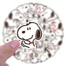 SNOOPY 1 Set/40pcs Cartoon Cute Dog Stickers Collection, Personalized Notebook Phone DIY Waterproof Stickers, Halloween Gift, Valentine's Day Gift, Easter Gift [Random Style] - Multicolor - View 1