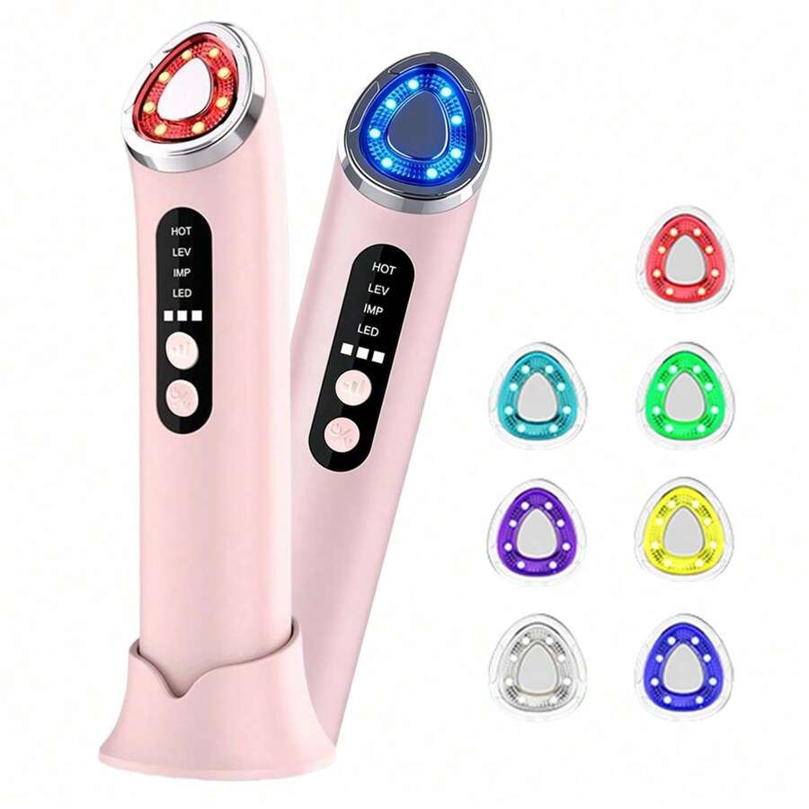 Dispositivo de Belleza de Alta Frecuencia - 4 en 1 Reafirmante & Elevador, Terapia de Luz LED Antiarrugas, Herramienta de Belleza de Masaje Elevador & Reafirmante de Cuidado de la Piel Coreano, Infusión de Agua-Luz de Tiburón