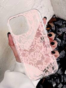 1件裝 氣墊花卉蕾絲極簡風個性化 TPU 防摔全包覆手機殼，適用 Apple 17 16 15 14 13 12 11 Pro Max 保護殼，兼容 系列 - 彩色 - 查看 4
