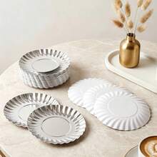 50/100pcs Silver Mini Cardboard Cake Base, Gold Cupcake Plate Dessert Plates, Mousse Dessert Board Base, Disposable Paperboard Cupcake Boards, For Wedding Birthday Party Dessert Displays Tray Pastry Plates - Silver - View 8